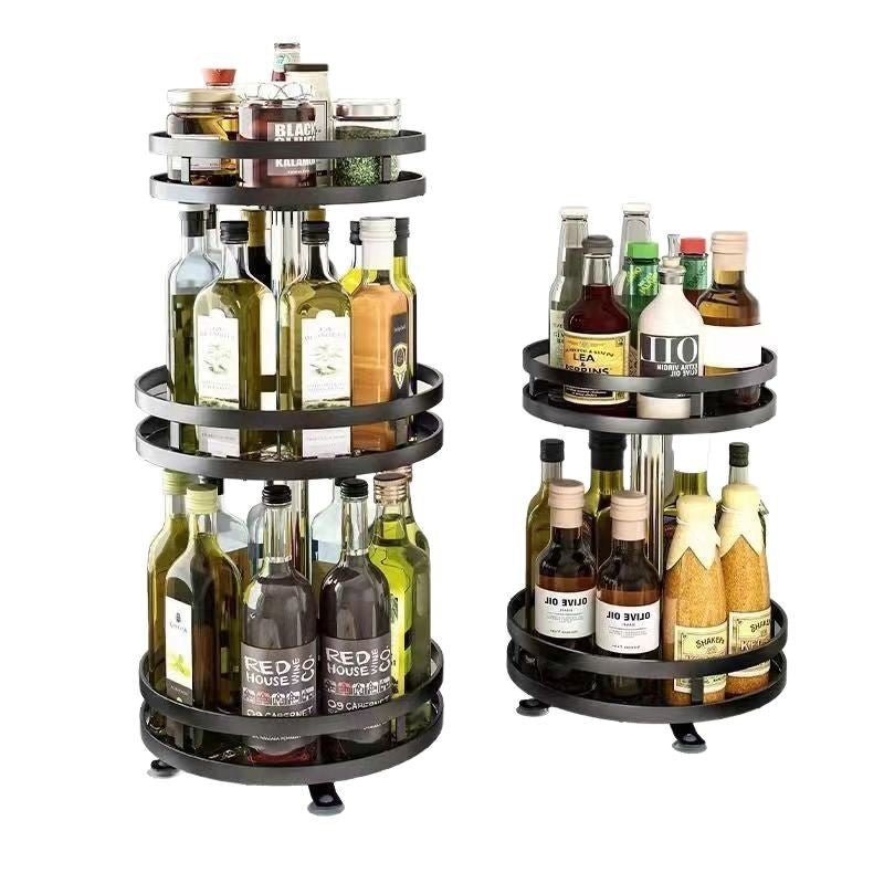 360-degree rotating kitchen seasoning rack household countertop multi-functional seasoning storage supplies shelf dedicated
