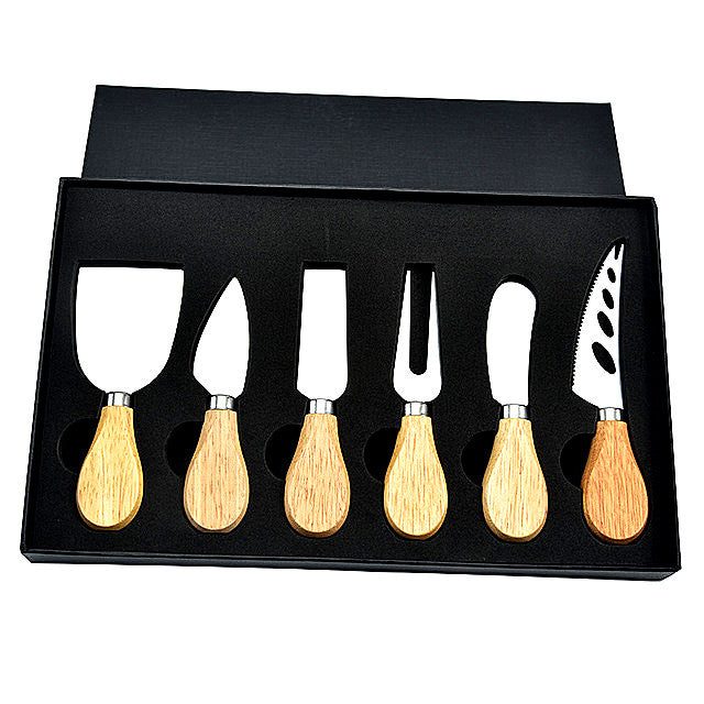 Oak Handle Cheese Knife Set