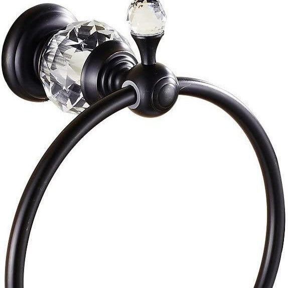 Unique Crystal Towel Ring Bathroom Wall Mounted Towel Ring Towel Rack Polished Chrome Gold Black Dropshipping