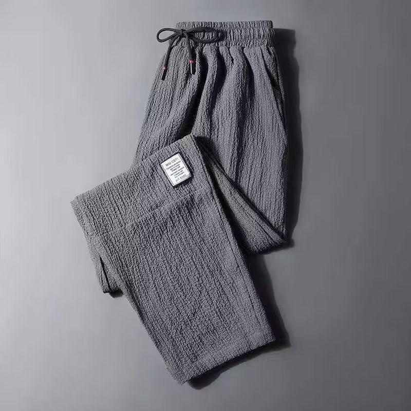 2025 spring and summer ice silk thin pants men's work wear casual loose pants dirt-resistant work clothes men's pants