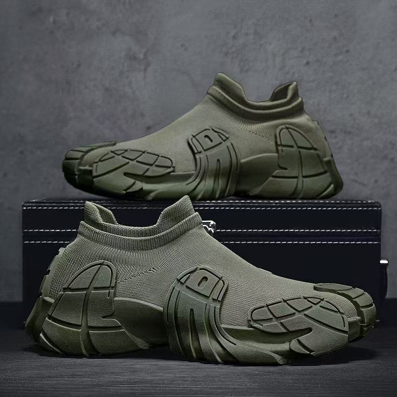 Men's shoes 2025 cross-border explosive breathable mesh fly knitted shoes, youth trendy casual sneakers, soft-soled socks, shoes