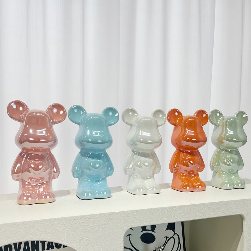 Chinese Violent Bear Ornaments: High-end ceramics, living room entrance, TV cabinet, wine cabinet, piggy bank, home decorations, gifts