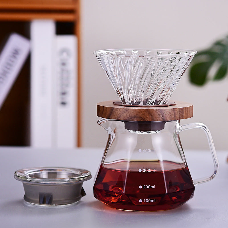 Glass Coffee Filter Sharing Pot Hand Pour Coffee Maker Set Drip Glass Filter Brewing Utensile