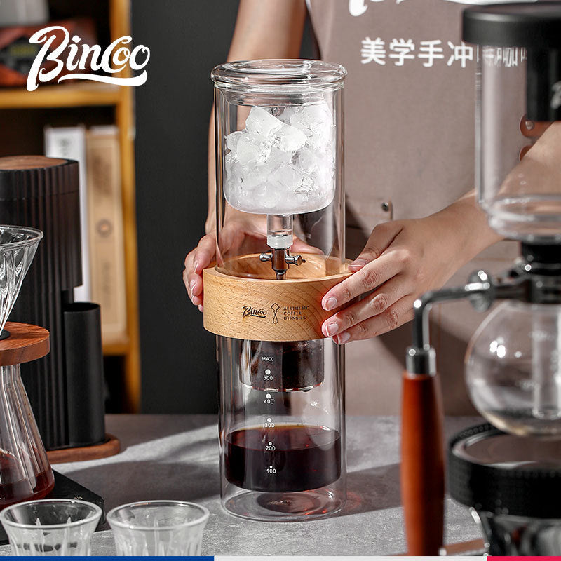 Bincoo Coffee Ware Set Glass Double Layer Filter Ice Drip Kettle Home Cold Brew Coffee Pot Filter
