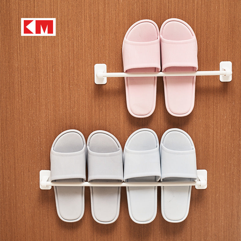KM5133 Towel Rack No Punching Toilet Bathroom Multifunctional Storage Rack Wall Mounted Single Pole Storage Rack