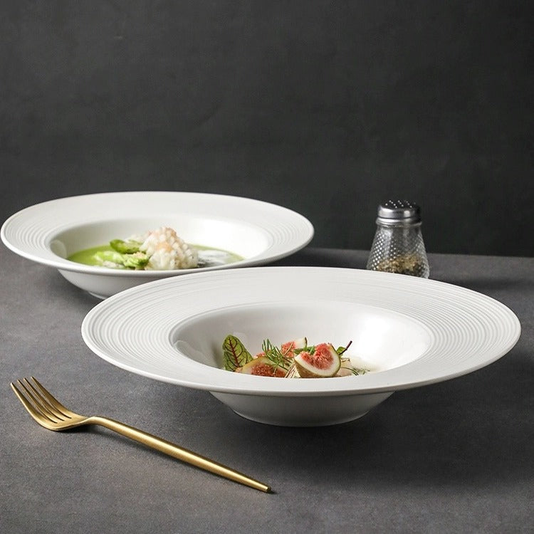 Premium pasta plate, simple steak Western plate, soup plate, Western style Nordic flying saucer plate, straw hat plate, exclusive to the hotel