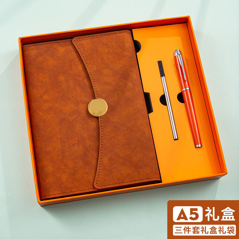 A5 tri-fold notebook gift box set business high-end book and pen company school gift can print logo gift