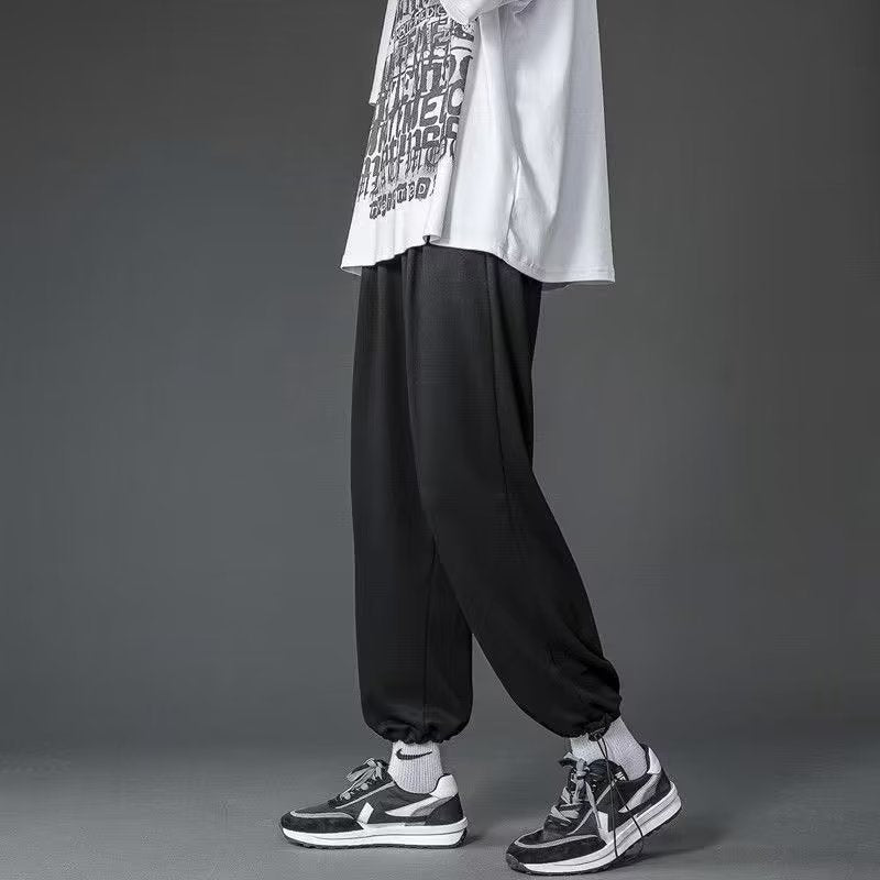 Gray sweatpants tide brand straight leg loose summer drape thin athleisure long pants men's dating spot wholesale