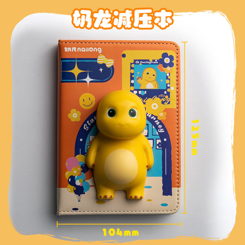 Creative A6 decompression notebook, 3D soft cute memory foam doll diary, slow rebound pu handbook notebook