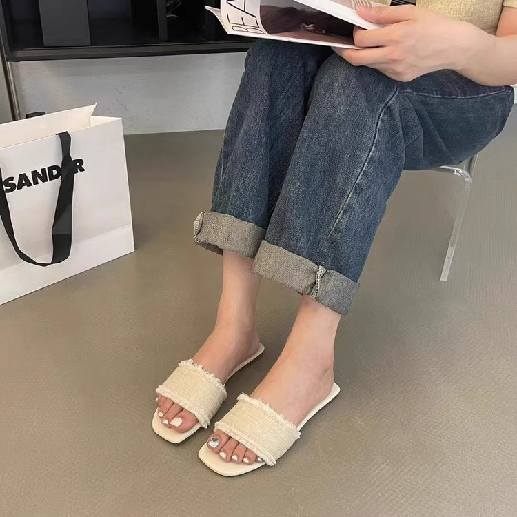 Fairy style summer retro temperament cross strap roman shoes beach shoes soft soled open toe straight buckle sandals women