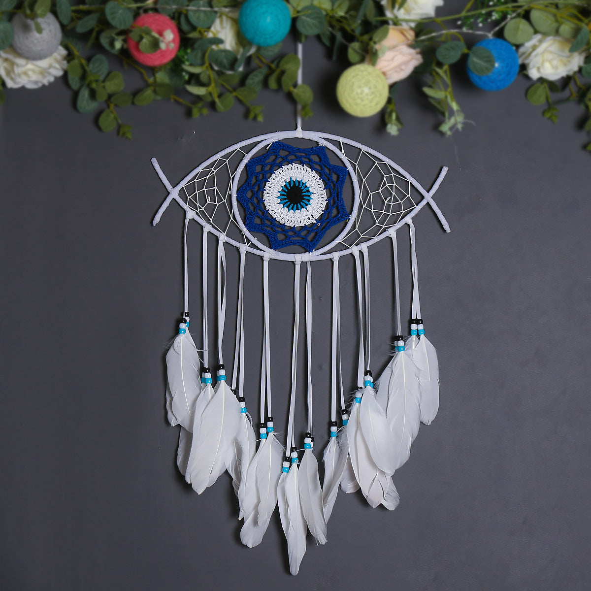 Cross-border hot sale devil's eye home decoration dreamcatcher wall hanging wall decoration room decoration dreamcatcher