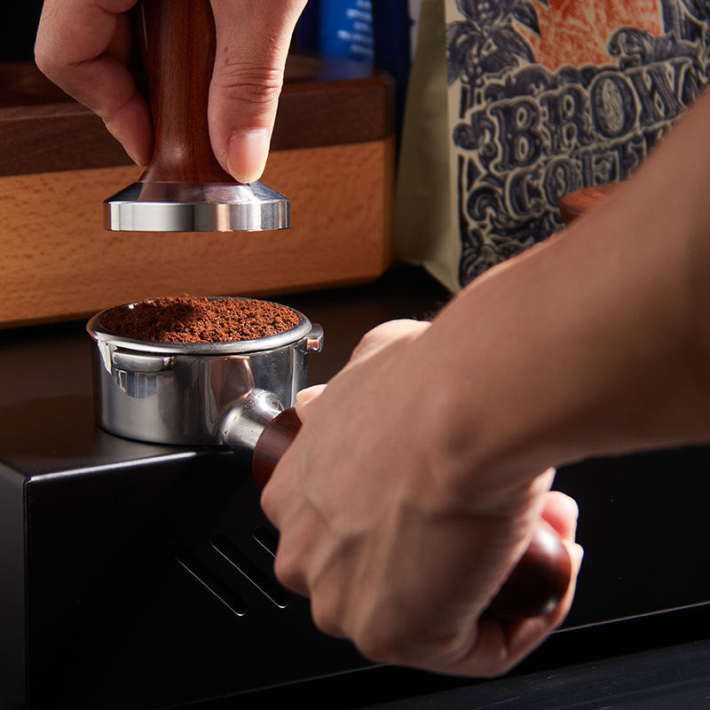 Stainless Steel Coffee Handle 54mm Platinum Fu 8 Series Universal 870 880 Solid Wood Coffee Maker Handle Bottomless Handle