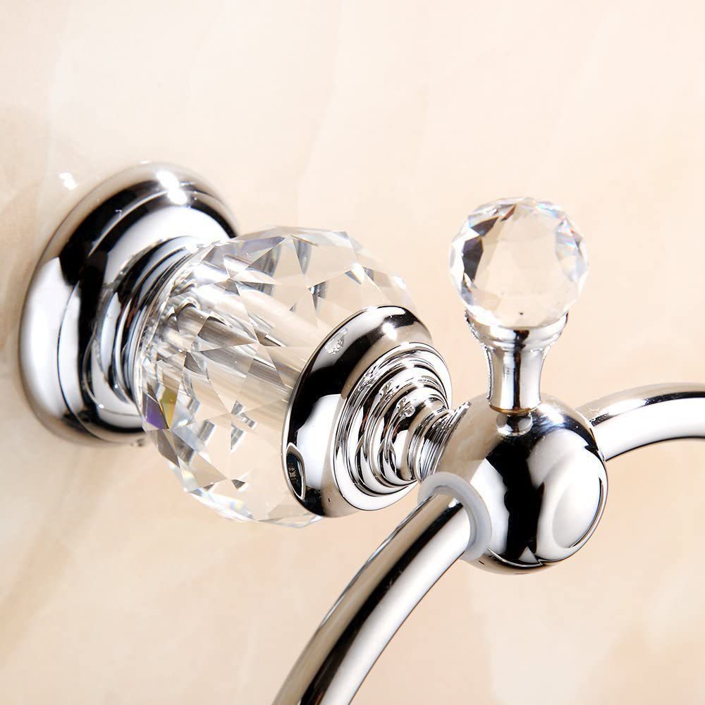 Unique Crystal Towel Ring Bathroom Wall Mounted Towel Ring Towel Rack Polished Chrome Gold Black Dropshipping