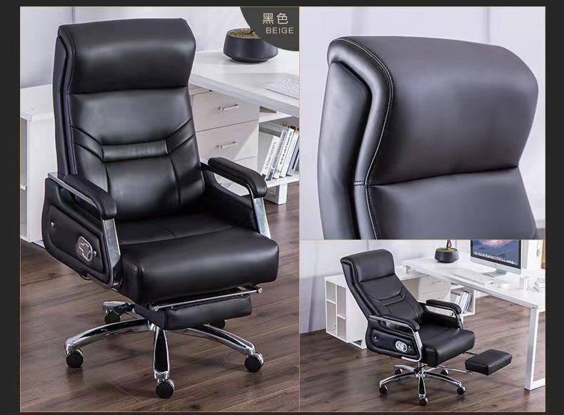 Computer chair, home office chair, comfortable sitting, reclining boss chair, business cowhide study chair, back chair