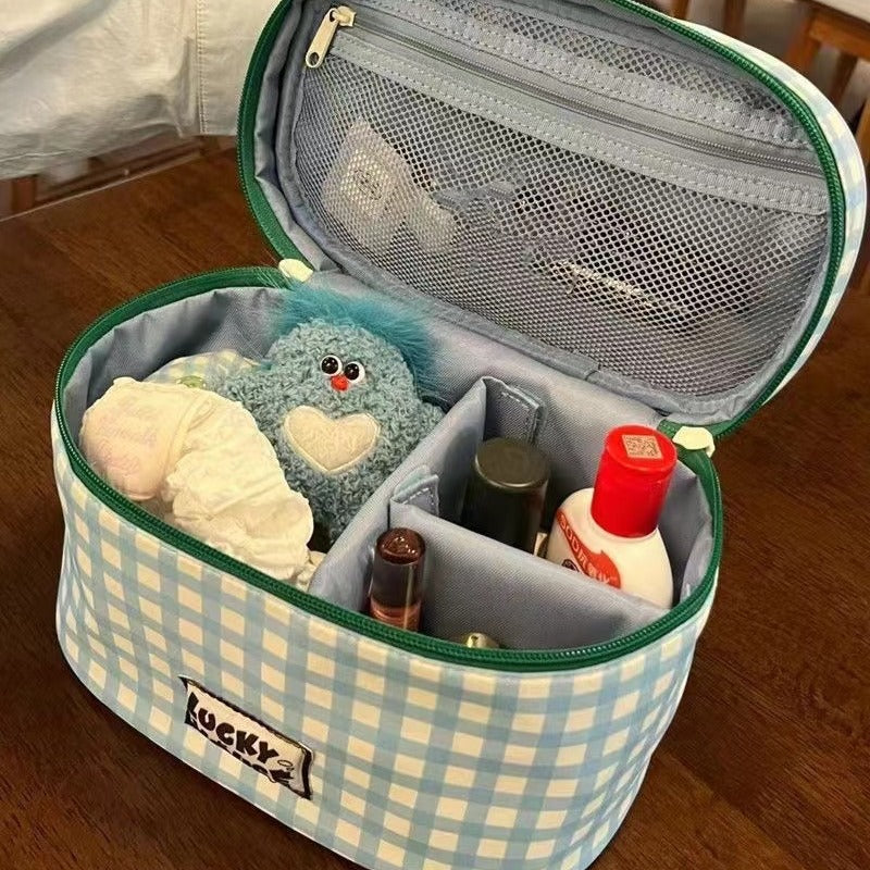 VANWALK Small Garden Cute Girl Hand-Worn Cosmetic Bag Travel Portable Large-capacity Toiletry Storage Bag