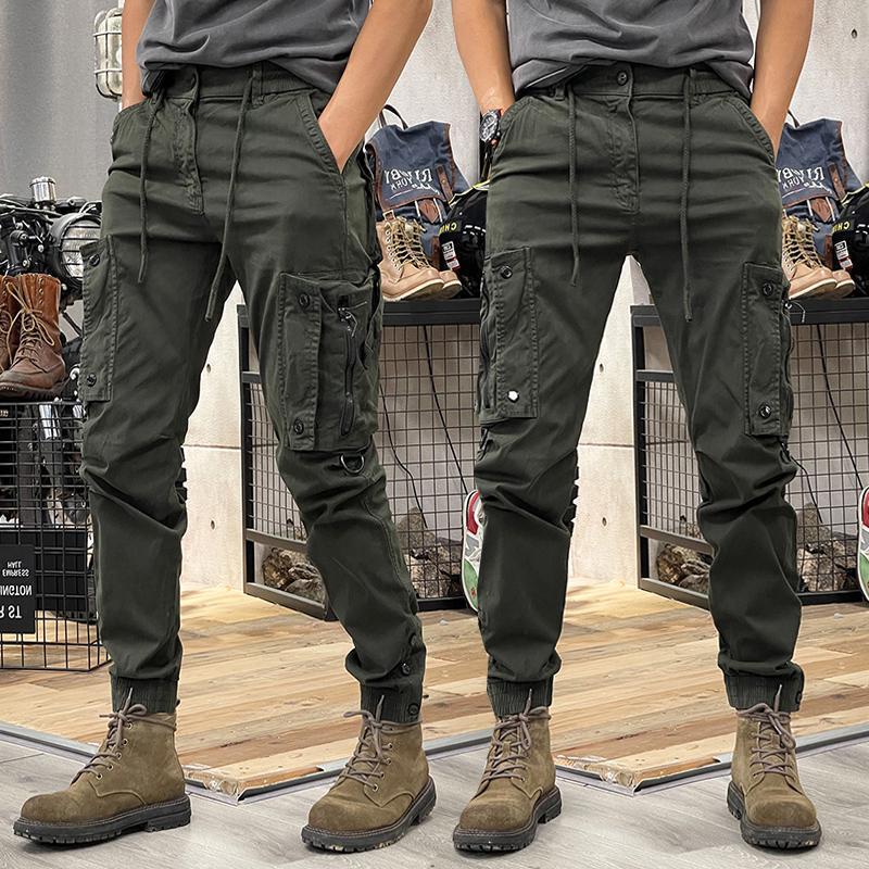 2025 Spring and Autumn American Straight Functional Cargo Pants Men's Outdoor Casual Lung Cargo Pants