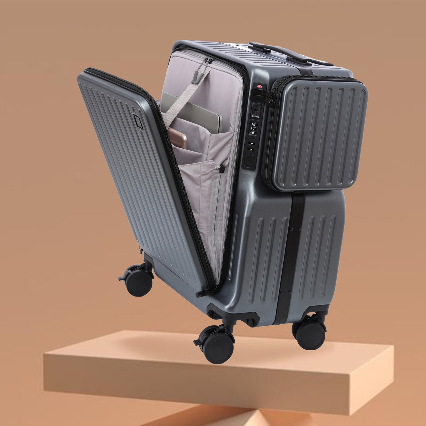 2024 new multi-functional suitcase, 20-inch cabin suitcase, mother bag, suitcase, suitcase, cosmetic bag, lockbox, bag