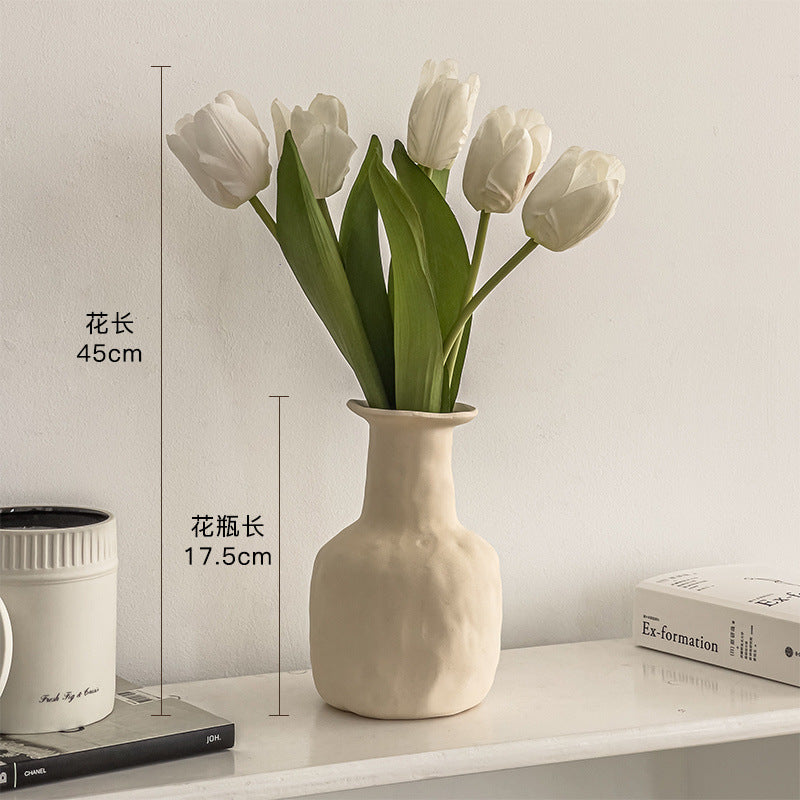 ins style high value tulip simulated flower fake flower wet ornament decoration table living room office decoration factory