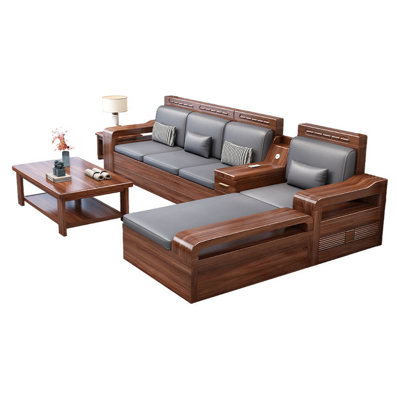 Walnut modern sofa