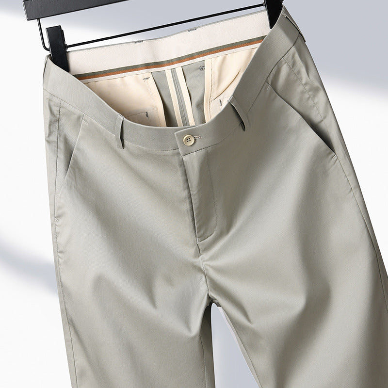 High Quality Summer Tencel Lyocell Casual Pants Men's Thin Straight Leg Trousers Men's New Business Dress Pants