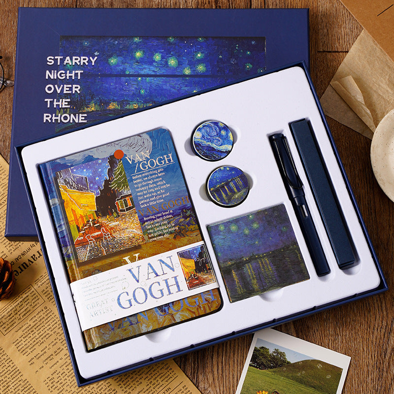 European and American style oil painting handbook set Creative Van Gogh Monet gave students a gift art handbook gift box