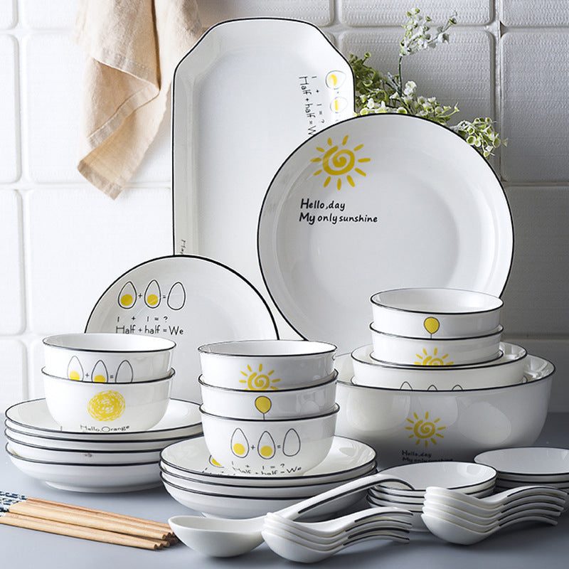 Ceramic tableware and dish set