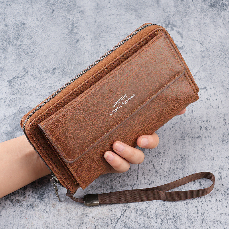 Cross-border men's wallet PU multi-card slot casual long wallet new large capacity clutch bag mobile phone coin purse for men