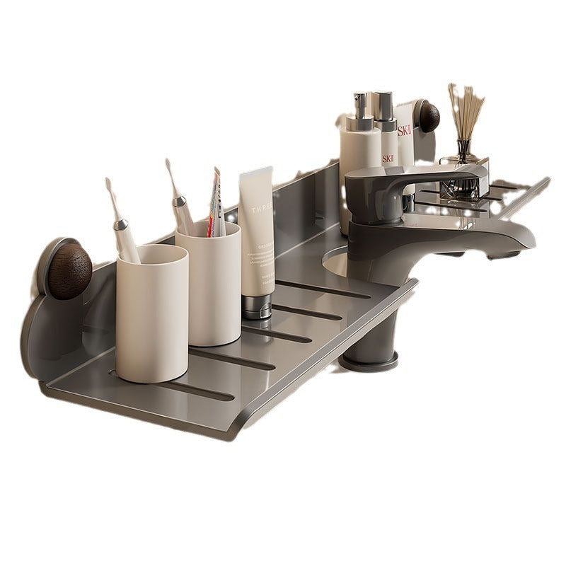 Bathroom shelf, washbasin, faucet in front of the mirror, toilet wall-mounted, non-punching cosmetics storage and hanging shelf
