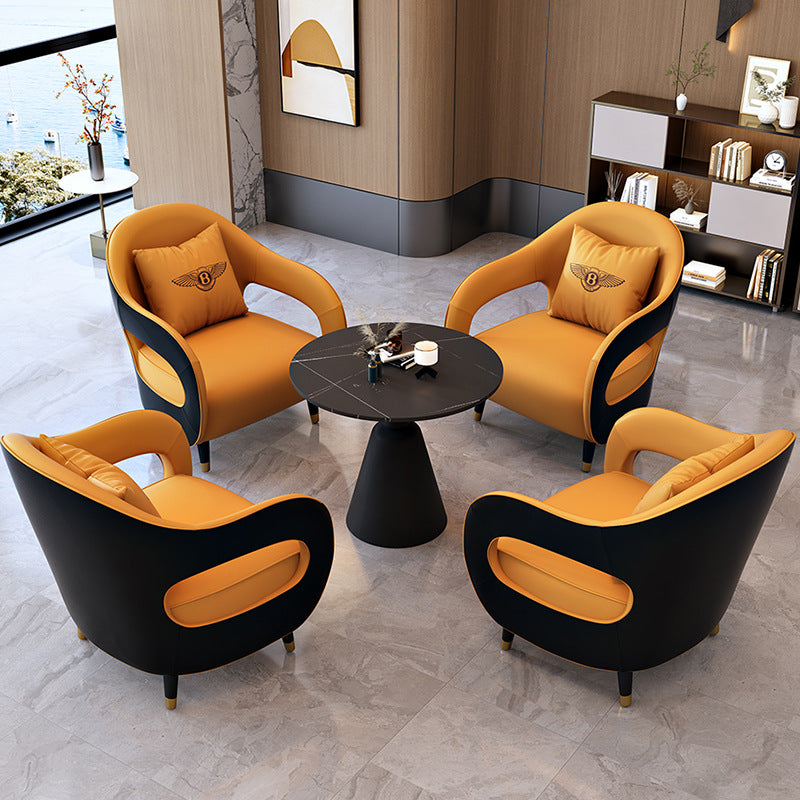 office sofa: negotiation sofa, light luxury, beauty salon, hotel lobby, business single sofa, lounge area, reception sofa