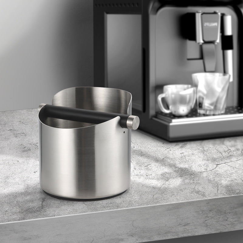 Cross-border source: coffee powder knocking bucket, espresso stainless steel knocking bucket, round small household coffee grounds bucket