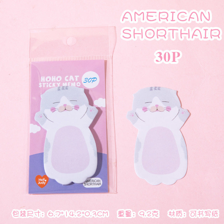 Cartoon cute cat series N times stickers, message notes, sticky notes, student handwritten notes, and 8 models
