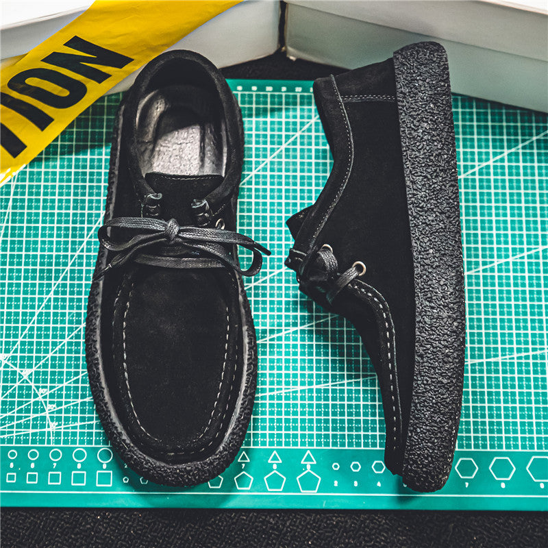 Suede men's shoes new summer thin British style low-top shoes men's work and driving casual leather shoes Y351