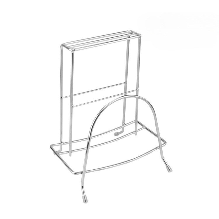 Thickened 2 knife notches, stainless steel knife holder, kitchen multi-function knife rack, storage rack, cutting board rack, no magnet