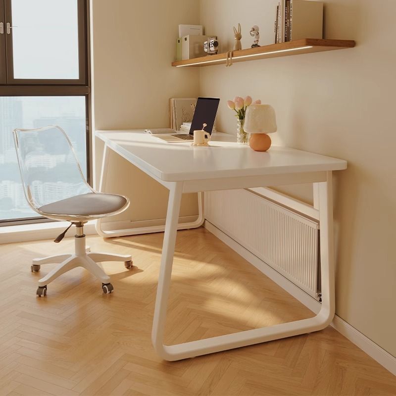 Desk, bedroom, student's study, writing, study desk, creamy style, home, simple desktop computer desk, office desk