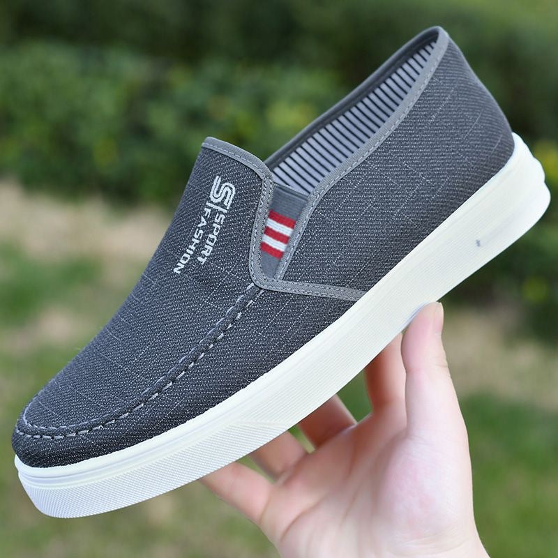 2024 Men's Shoes Spring Casual Shoes New Lightweight and Breathable Versatile Canvas Shoes Men's One-Foot Old Beijing Cloth Shoes