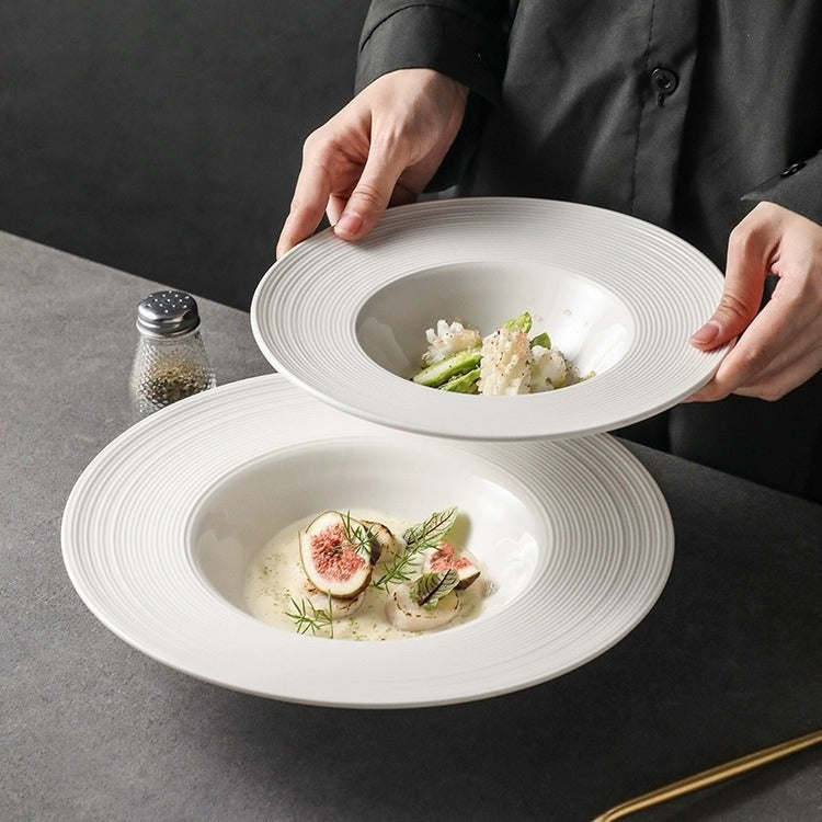 Premium pasta plate, simple steak Western plate, soup plate, Western style Nordic flying saucer plate, straw hat plate, exclusive to the hotel