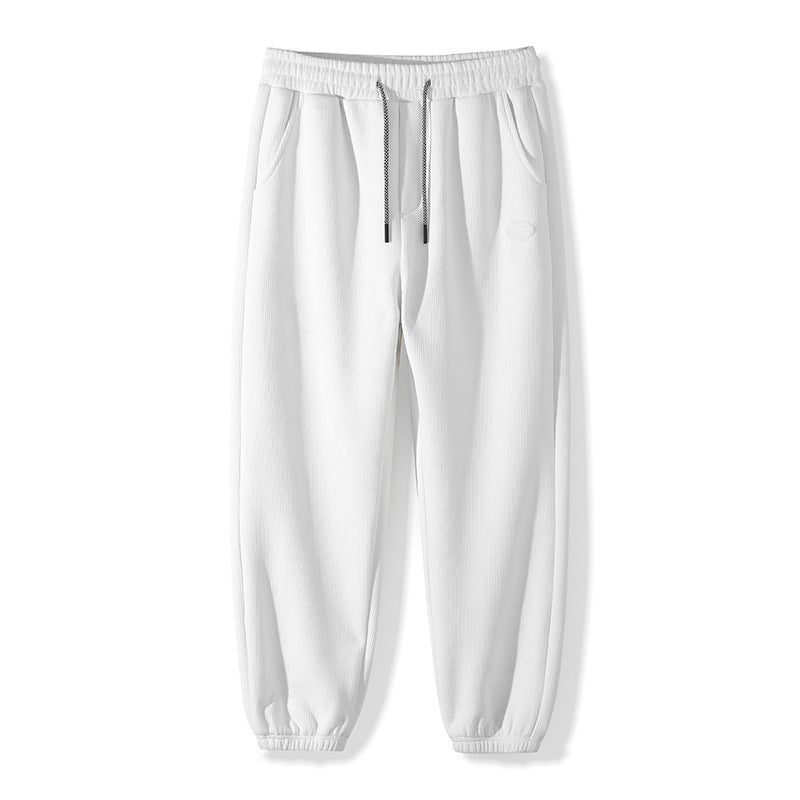Waffle sweatpants, men's casual sweatpants, men's long pants, men's autumn and winter, Japanese fashion brand men's loose feet