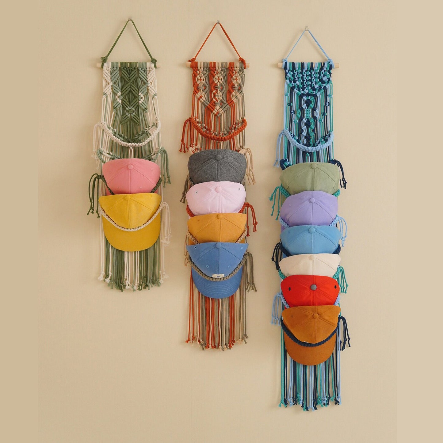 Foreign Trade New Moroccan Hand Woven Tapestry Peaked Cap Storage Wall Mounted Hat Rack European and American Home Decoration