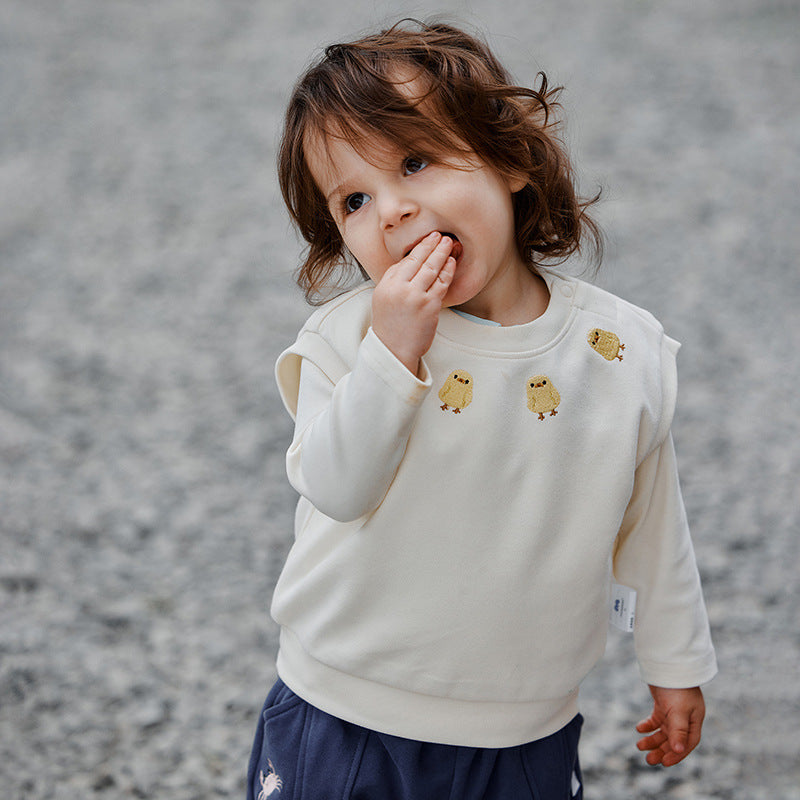 muaqiaqia girls' vest boys' vest outer wear spring and autumn clothes baby shoulder children's top 5YCM076
