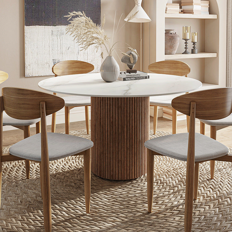 Solid wood round dining table