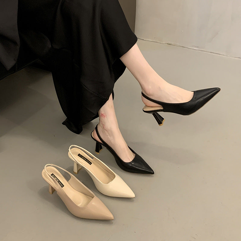 High heels, high heel sandals, women's high-end sense 2024 new summer wear, empty stiletto toe, no tired, women's shoes