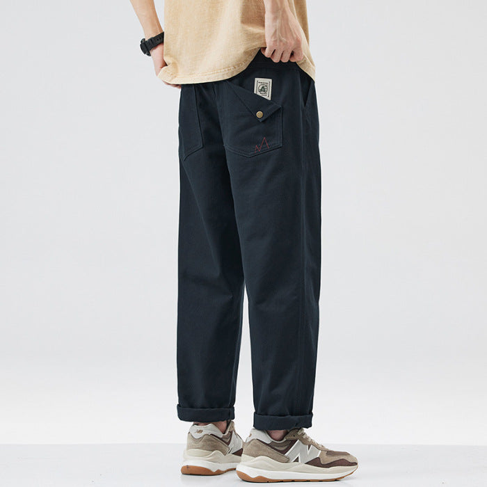 Ming|2024 Summer New Japanese Cargo Pants Men's Trendy Brand Loose Wide-leg Straight Casual Long Pants Men