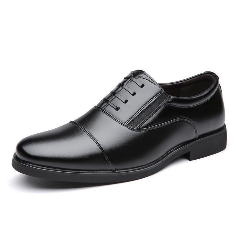 Men's shoes, new business casual leather shoes, three-joint security standard work shoes, black four-season soft-soled soft-faced leather shoes
