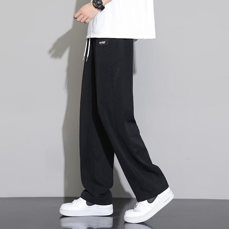 Ice silk quick-drying casual pants men's summer 2024 new straight leg pants khaki thin breathable sports pants