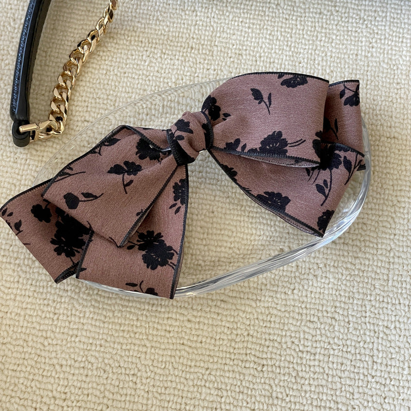 French temperament, floral bow, hairpin, female back of the head, half-tie low ponytail, spring clip, Maillard style accessories