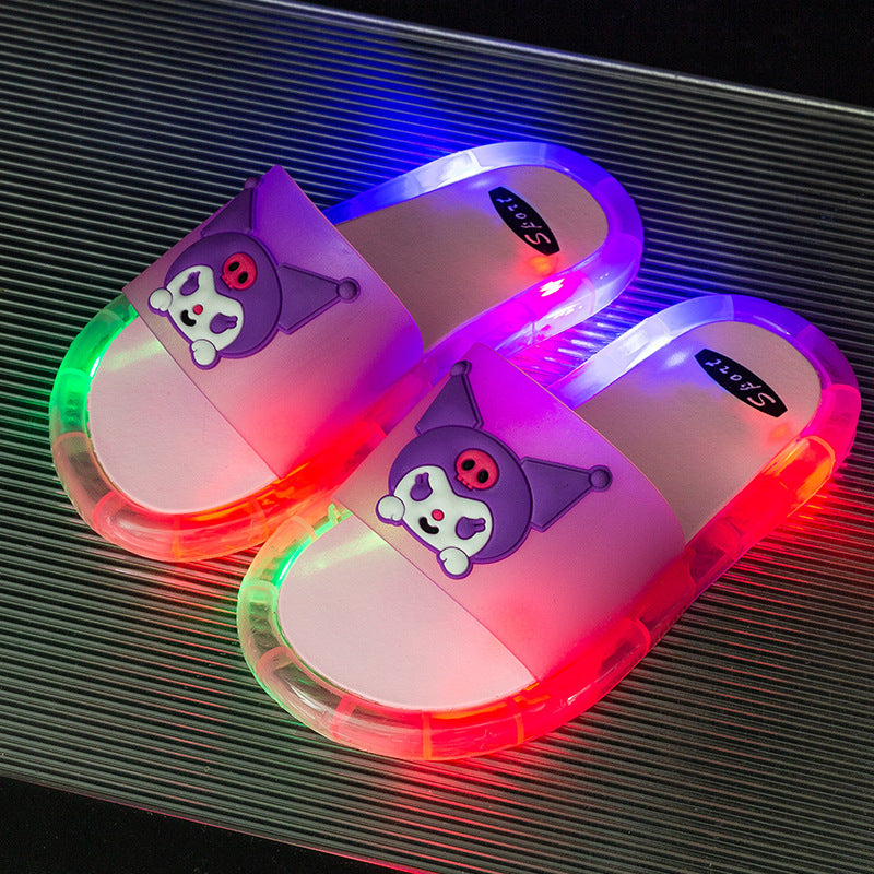 Internet celebrity new luminous slippers for children to wear cool personality home non-slip kulomi cartoon slippers for women