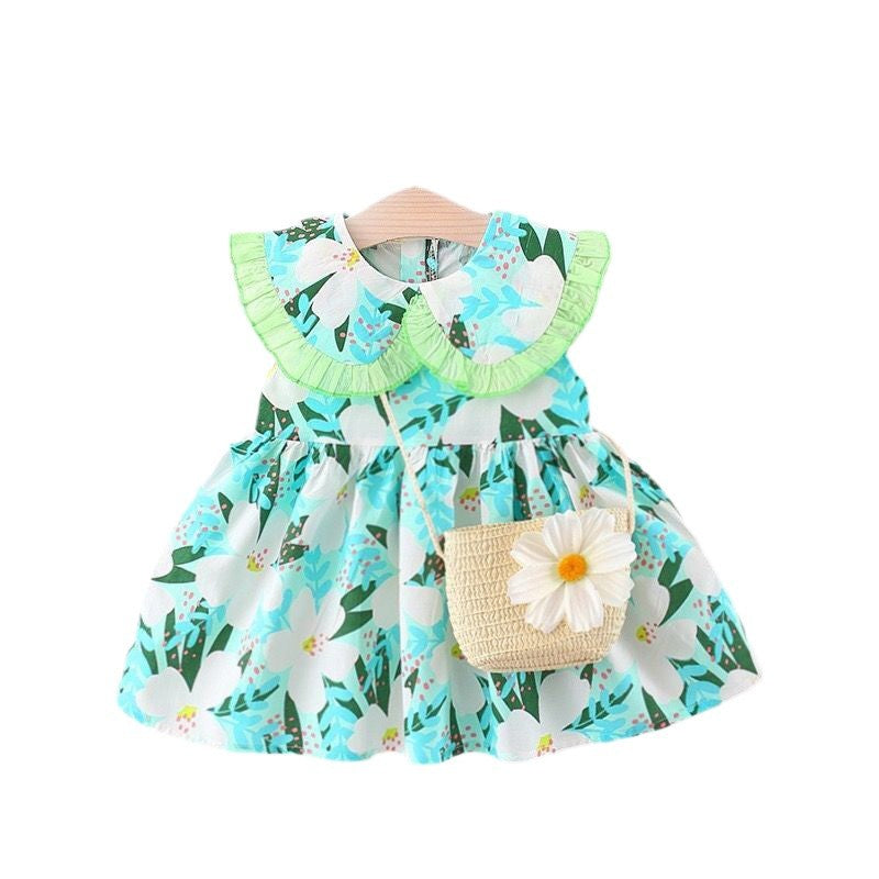 Children's 2022 foreign cute skirt girls' baby sleeveless printed dress summer girls' skirt drop shipping 1071