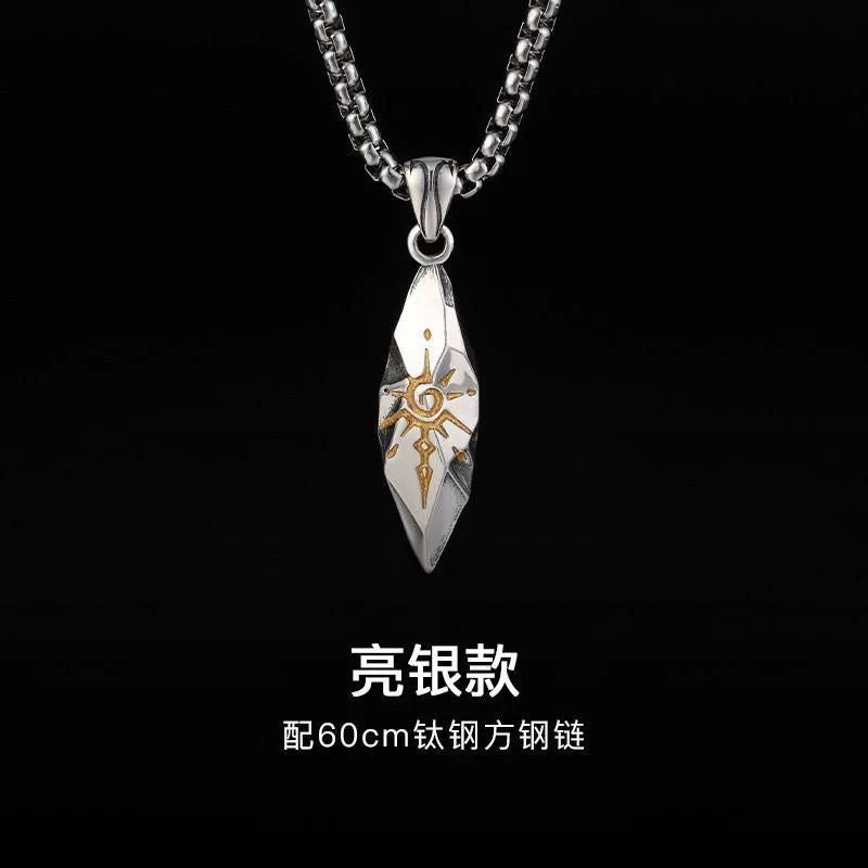 Starlight diamond zircon lucky stone necklace men's trendy handsome ins wishing stone pendant trend cold and simple men
