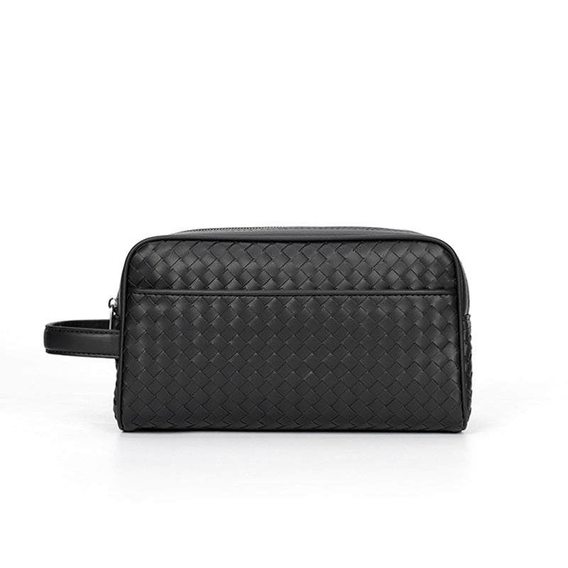 Men's bag new men's clutch bag hand-woven toiletry bag double zipper grip bag cross-border spot wholesale