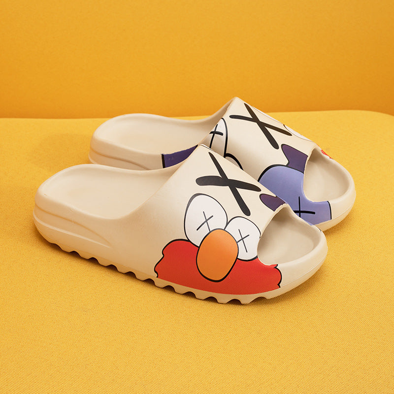 Children's slippers are worn outside in summer, non-slip boys, girls, parents, middle-aged and older children, indoor graffiti coconut sandals